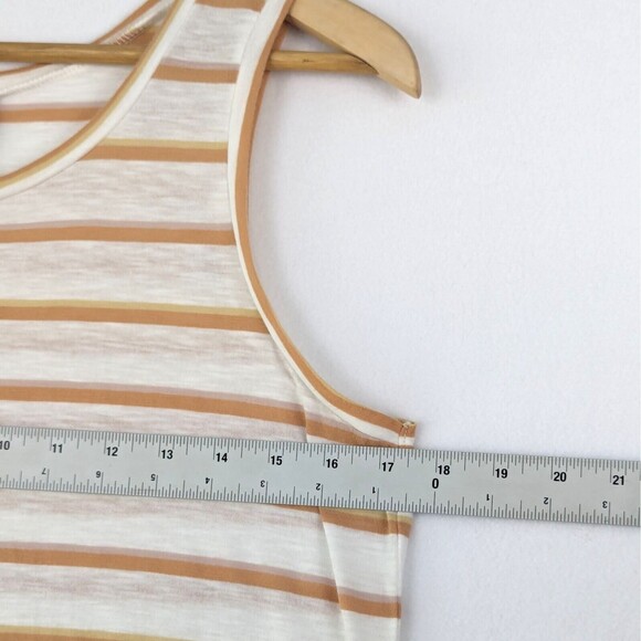 Patagonia Womens S Mainstay Sunset Stripe Tan Beige White Tank Top Cotton Blend - Picture 3 of 6